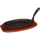 Półmisek żeliwny 240x140x20 mm z podstawą drewnianą 